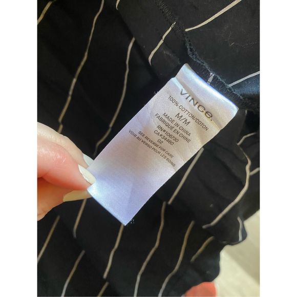 Vince Striped Asymmetric Rope-Tie Skirt- Black White Stripe, Sz Medium, MP $265 - Picture 11 of 14